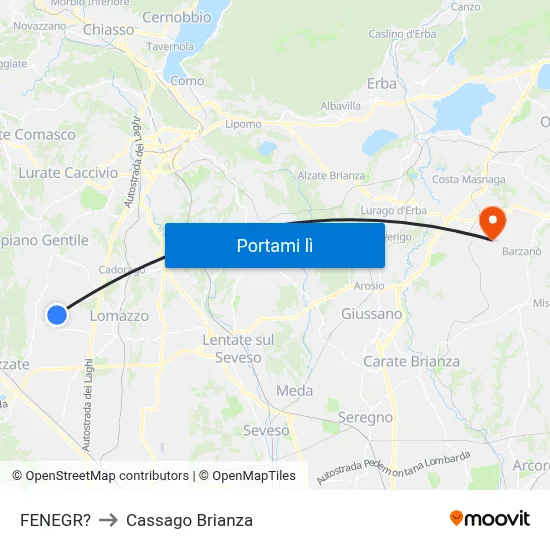 FENEGR? to Cassago Brianza map