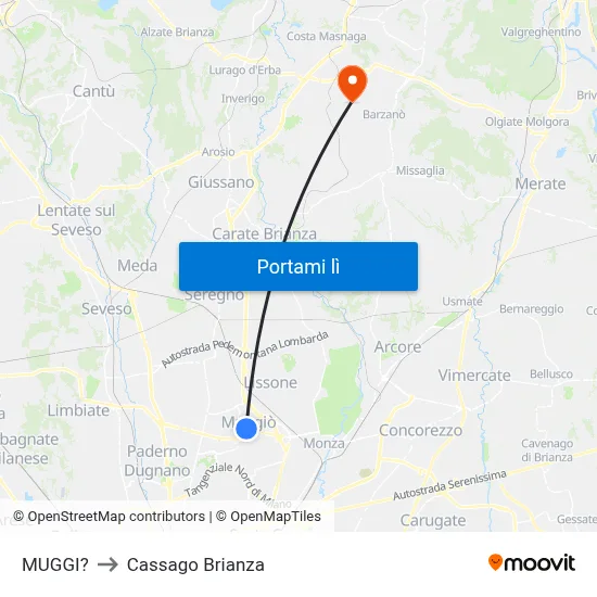MUGGI? to Cassago Brianza map