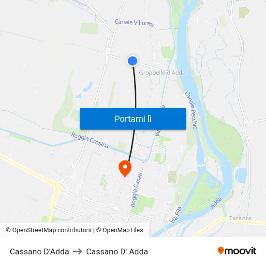 Cassano D'Adda to Cassano D' Adda map