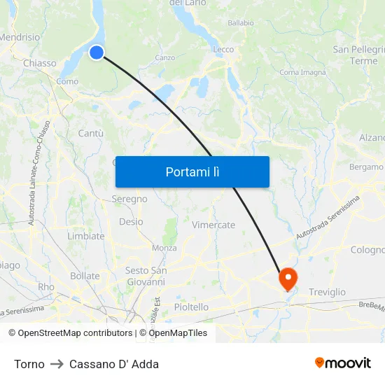 Torno to Cassano D' Adda map