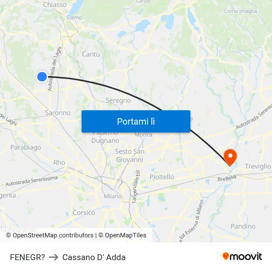 FENEGR? to Cassano D' Adda map