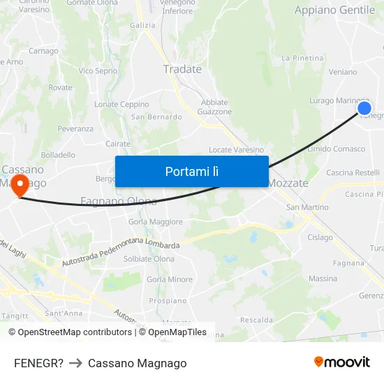 FENEGR? to Cassano Magnago map