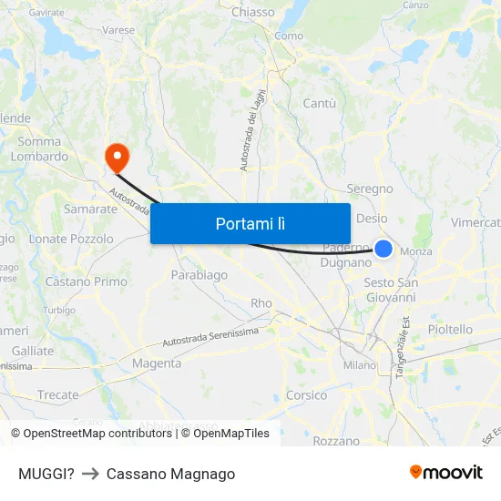 MUGGI? to Cassano Magnago map