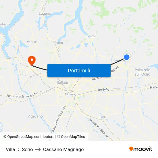 Villa Di Serio to Cassano Magnago map