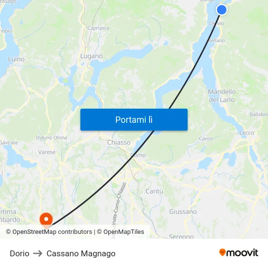 Dorio to Cassano Magnago map