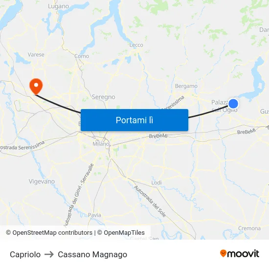 Capriolo to Cassano Magnago map