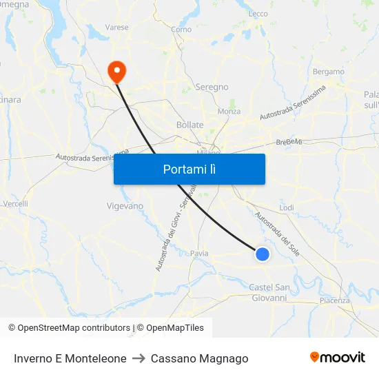 Inverno E Monteleone to Cassano Magnago map