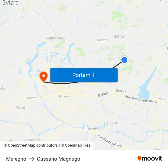Malegno to Cassano Magnago map