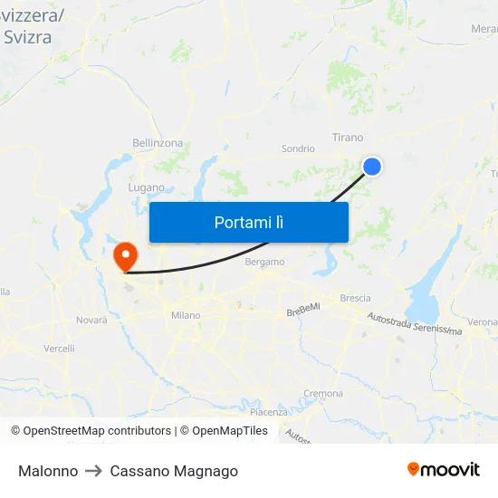 Malonno to Cassano Magnago map