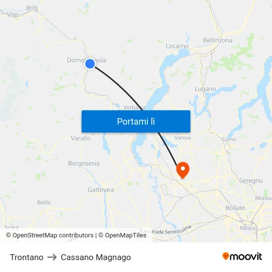 Trontano to Cassano Magnago map