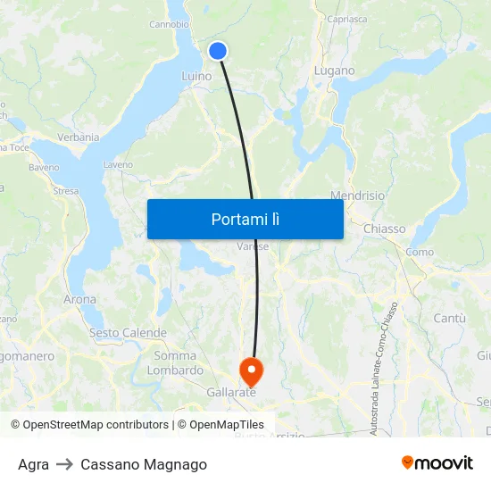 Agra to Cassano Magnago map