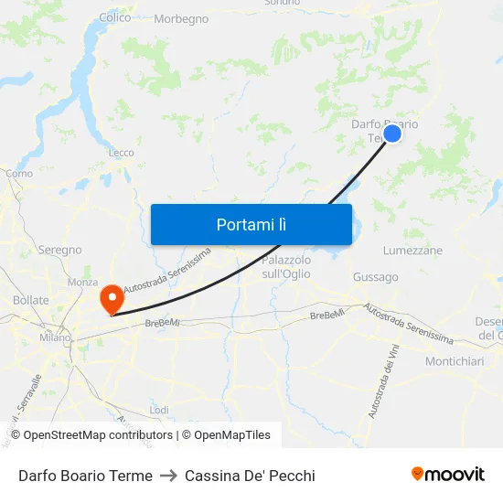 Darfo Boario Terme to Cassina De' Pecchi map