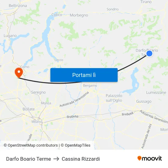 Darfo Boario Terme to Cassina Rizzardi map