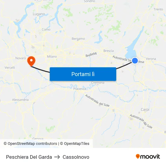 Peschiera Del Garda to Cassolnovo map