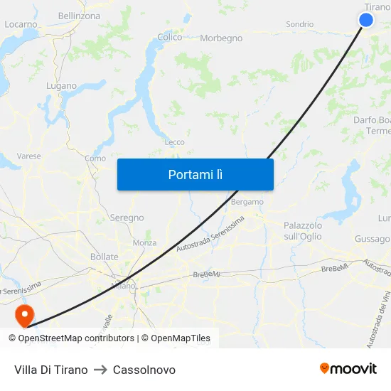 Villa Di Tirano to Cassolnovo map