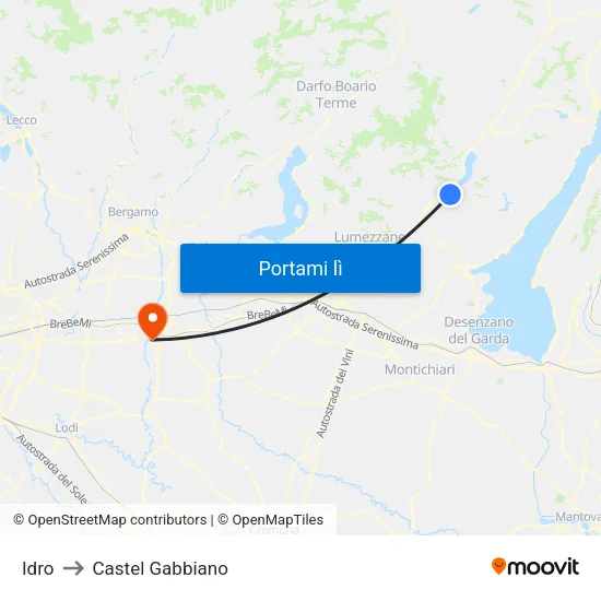 Idro to Castel Gabbiano map