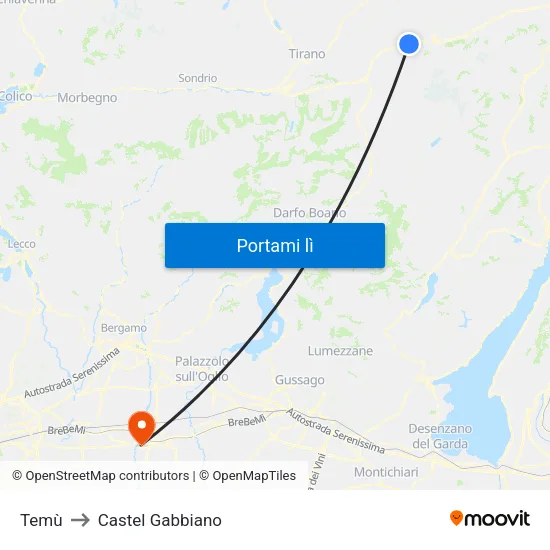 Temù to Castel Gabbiano map