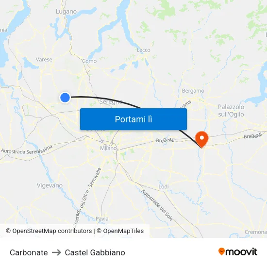 Carbonate to Castel Gabbiano map