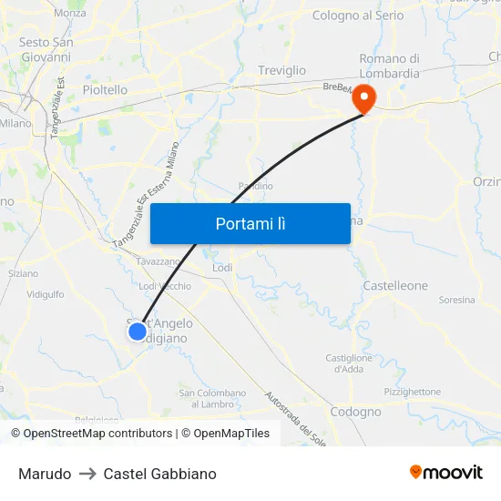 Marudo to Castel Gabbiano map