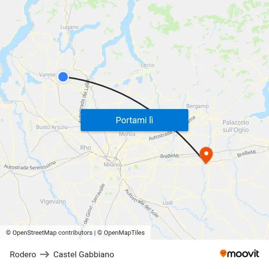 Rodero to Castel Gabbiano map