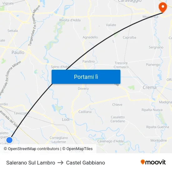 Salerano Sul Lambro to Castel Gabbiano map