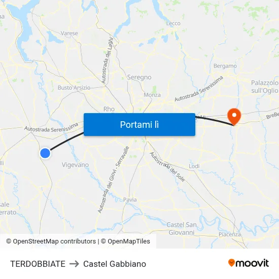 TERDOBBIATE to Castel Gabbiano map