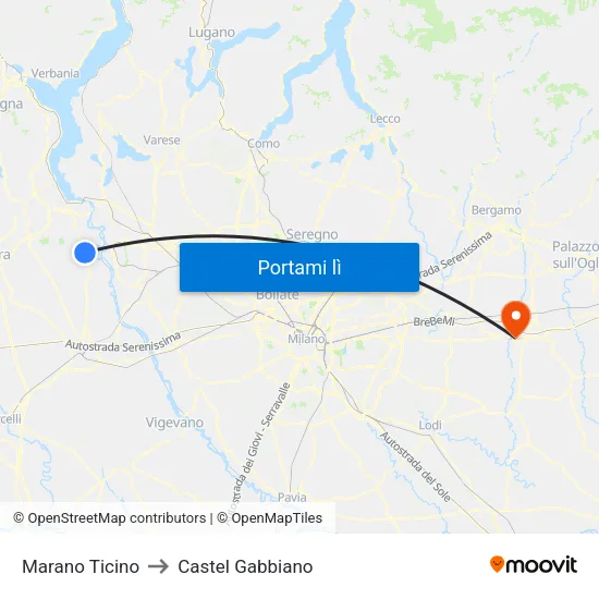 Marano Ticino to Castel Gabbiano map