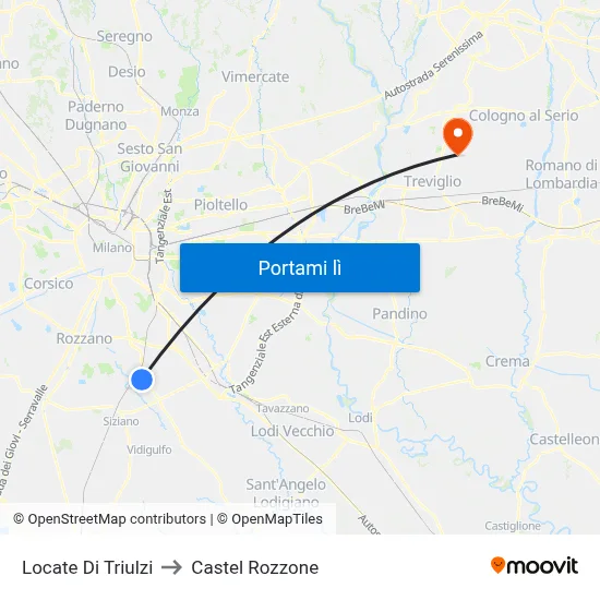Locate Di Triulzi to Castel Rozzone map