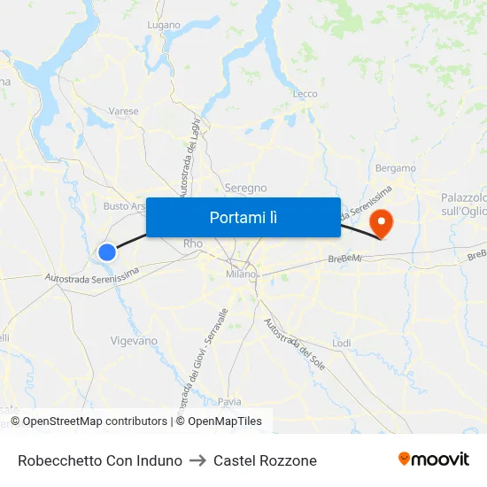 Robecchetto Con Induno to Castel Rozzone map