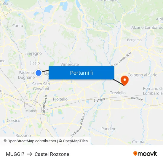 MUGGI? to Castel Rozzone map