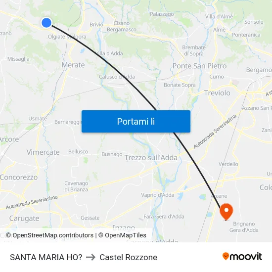 SANTA MARIA HO? to Castel Rozzone map