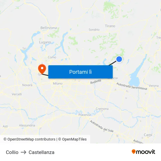 Collio to Castellanza map