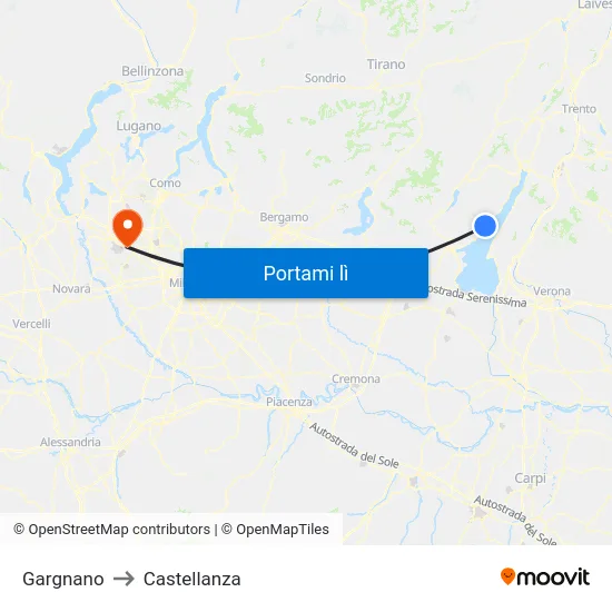 Gargnano to Castellanza map