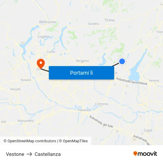 Vestone to Castellanza map