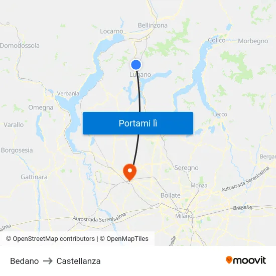 Bedano to Castellanza map