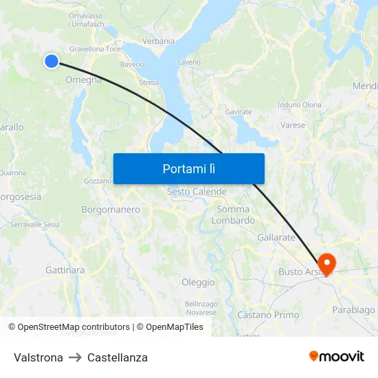 Valstrona to Castellanza map