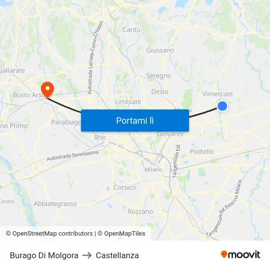 Burago Di Molgora to Castellanza map