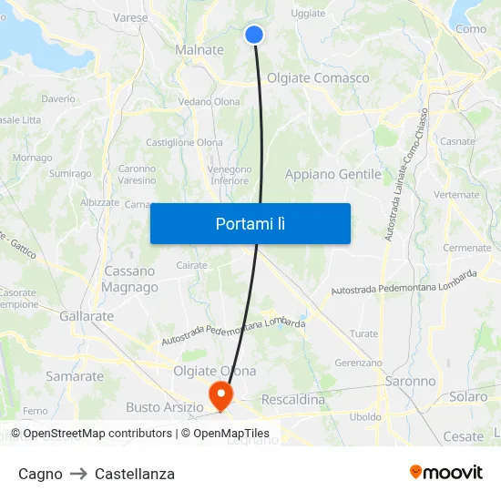 Cagno to Castellanza map