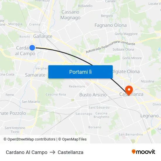 Cardano Al Campo to Castellanza map