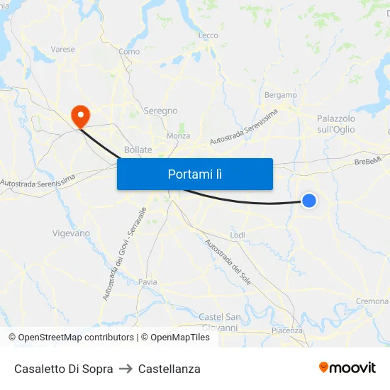 Casaletto Di Sopra to Castellanza map