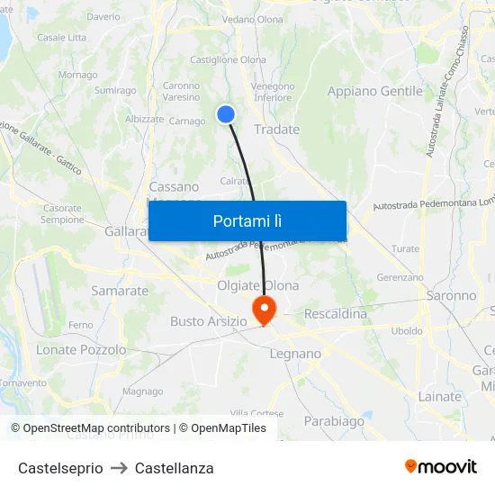 Castelseprio to Castellanza map