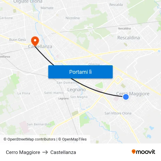 Cerro Maggiore to Castellanza map