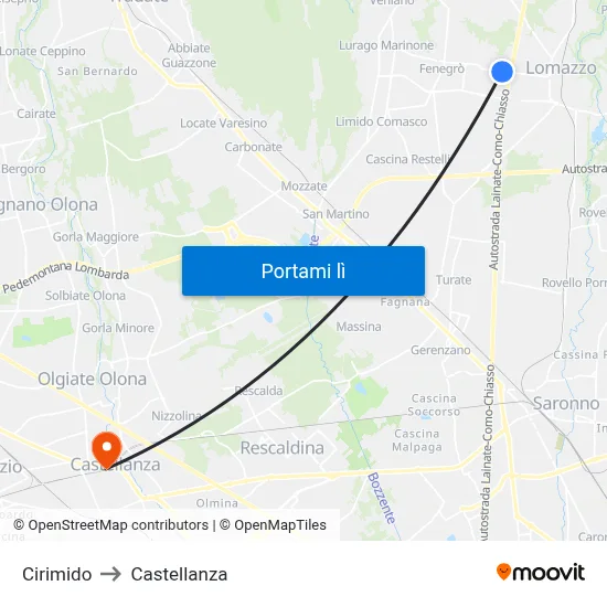 Cirimido to Castellanza map