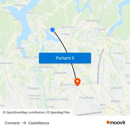 Comerio to Castellanza map
