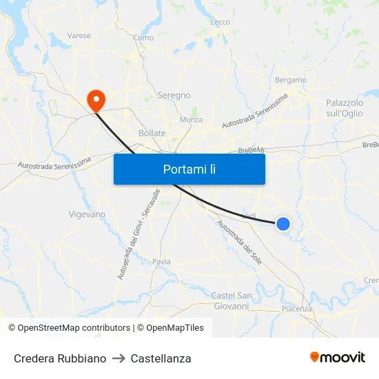Credera Rubbiano to Castellanza map