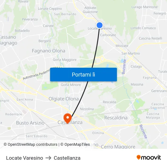 Locate Varesino to Castellanza map