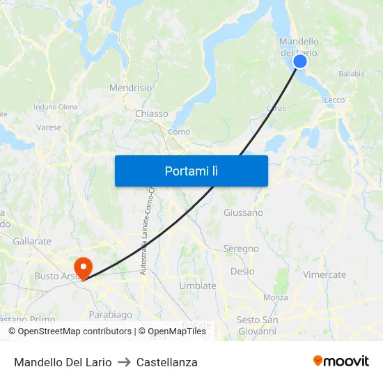 Mandello Del Lario to Castellanza map