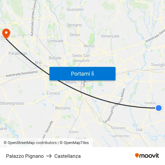 Palazzo Pignano to Castellanza map