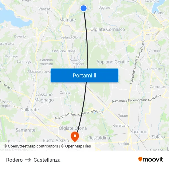 Rodero to Castellanza map