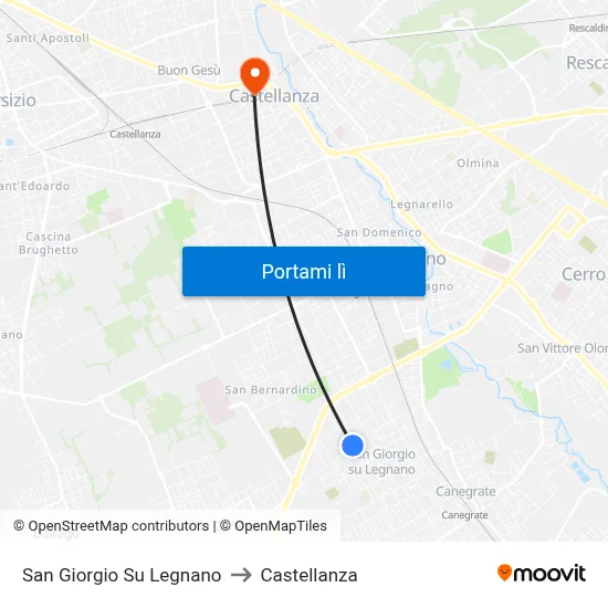 San Giorgio Su Legnano to Castellanza map